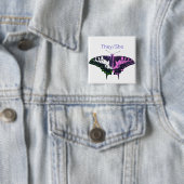 Sie/sie Frack-Schmetterling ohne Binärflagge Button (Beispiel)