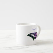 Sie/sie Frack-Schmetterling ohne Binärflagge Espressotasse (Vorderseite Rechts)