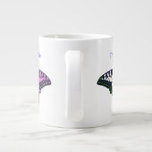 Sie/sie Frack-Schmetterling ohne Binärflagge Jumbo-Tasse (Rückseite)