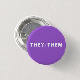 Sie, sie Geschlechterpronomen Lgbtq Stolz lila But Button