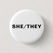 Sie, sie, Geschlechterpronomen Schwarz-weißen Lgbt Button (Vorderseite)