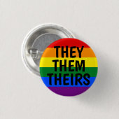 sie/sie/ihr Pronomenregenbogen-Stolzflagge Button (Vorne & Hinten)