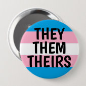 sie/sie/ihr Pronomentransport-Stolzflagge Button (Vorne & Hinten)