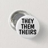 sie/sie/ihr Pronomina Schwarzweiss Button (Vorne & Hinten)