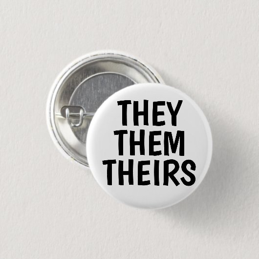 sie/sie/ihr Pronomina Schwarzweiss Button (Vorne & Hinten)