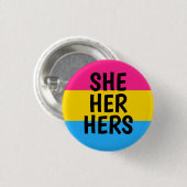 sie/sie/ihre pansexual Stolzflagge der Pronomina Button (Vorne & Hinten)