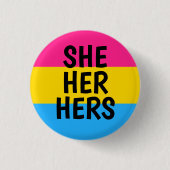 sie/sie/ihre pansexual Stolzflagge der Pronomina Button (Vorderseite)