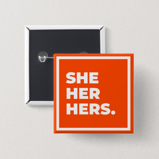 Sie/sie/ihre Pronomen-Knopf Button (Vorne & Hinten)