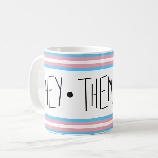 Sie/sie/ihre Pronomen transgender Kaffeepause Tass Kaffeetasse (Vorderseite Links)