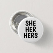 sie/sie/ihre Pronomina Schwarzweiss Button (Vorne & Hinten)