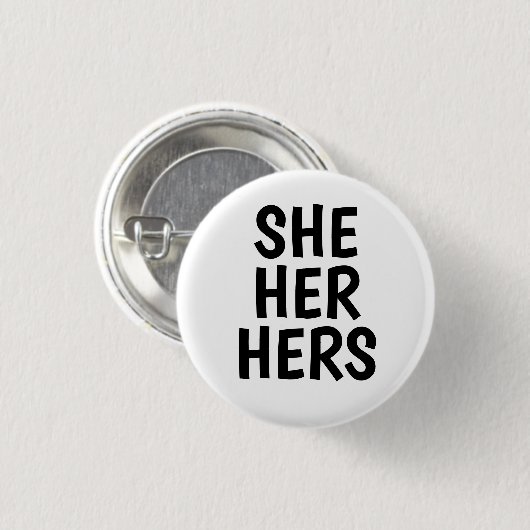 sie/sie/ihre Pronomina Schwarzweiss Button (Vorne & Hinten)