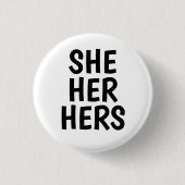 sie/sie/ihre Pronomina Schwarzweiss Button (Vorderseite)
