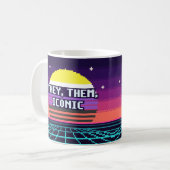 Sie, Sie, Ikonische nichtbinäre Pride-Pixel-Tasse Kaffeetasse (Vorderseite Links)
