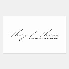 Sie sie in Script Schriftart Weiße Tasse Rechteckiger Aufkleber