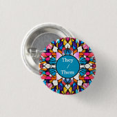 Sie / sie individuell anpassbares Pronoun-Abzeiche Button (Vorne & Hinten)