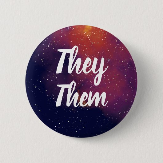 Sie/sie kundengerechtes Galaxie-Pronomen Button (Vorderseite)
