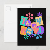 Sie/sie. LGBT+Stolz. Liebe gewinnt. Postkarte (Vorne/Hinten)