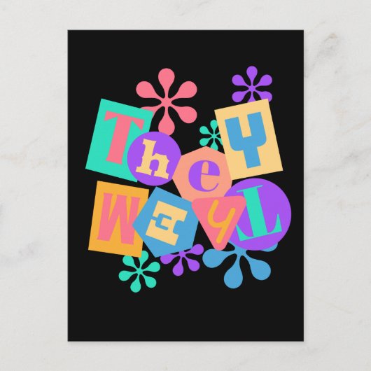 Sie/sie. LGBT+Stolz. Liebe gewinnt. Postkarte (Vorderseite)