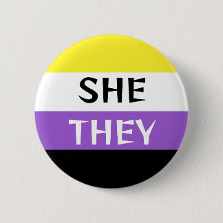 Sie/sie nicht binäre Flag Farben Custom Pronoun Button
