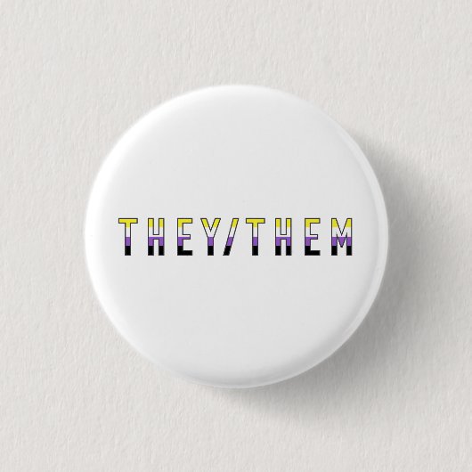 Sie/sie nicht binäre Stolz Flag Pronouns Abzeichen Button (Vorderseite)