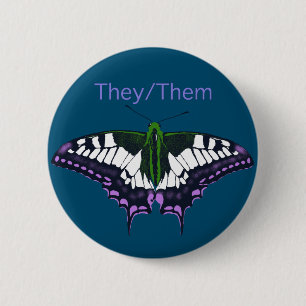 Sie/sie nicht binäre Stolz Frack Butterfly Button