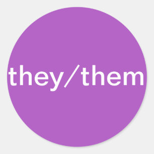 Sie/sie Pronomen-Aufkleber für Namensschilder Runder Aufkleber
