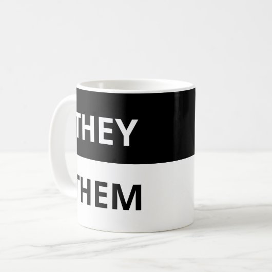 Sie/sie Pronomen Black & White Classic Tasse (Vorderseite Links)