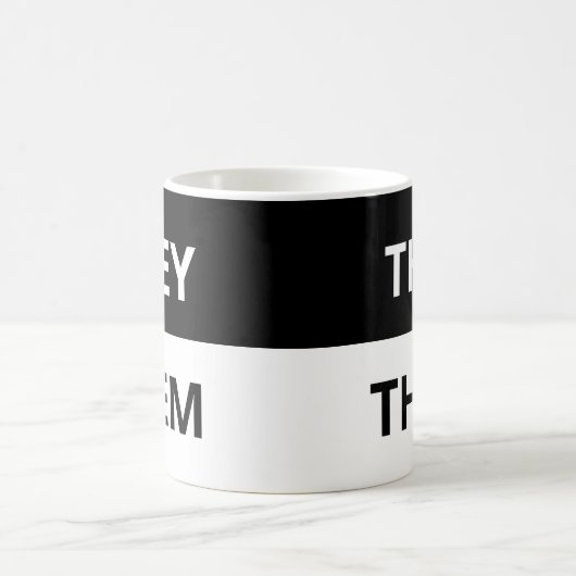 Sie/sie Pronomen Black & White Classic Tasse (Mittel)