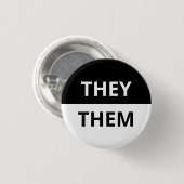 Sie/sie Pronomen-schwarzes u. weißes Abzeichen Button (Vorne & Hinten)