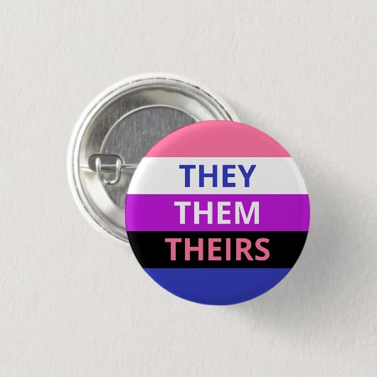 Sie/sie Pronomina Genderfluid Flaggen-Abzeichen Button (Vorne & Hinten)