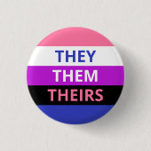 Sie/sie Pronomina Genderfluid Flaggen-Abzeichen Button (Vorderseite)