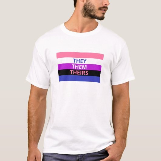Sie/sie Pronomina Genderfluid T-Shirt (Vorderseite)