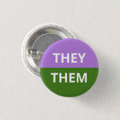 Sie/sie Pronomina Genderqueer Abzeichen Button (Vorne & Hinten)