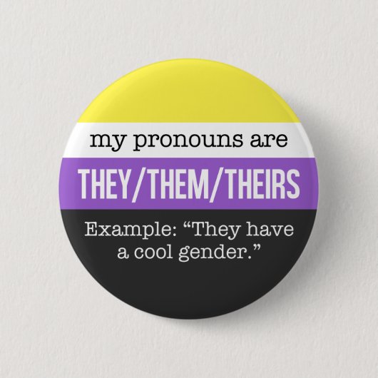 Sie/sie Pronomina - Nonbinary Flagge Button (Vorderseite)