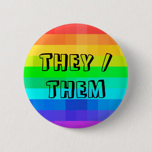 Sie sie Pronos LGBTQ Regenbogen Button
