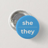 Sie/sie Pronoun-Button, 1¼ Zoll-Taste Button (Vorne & Hinten)