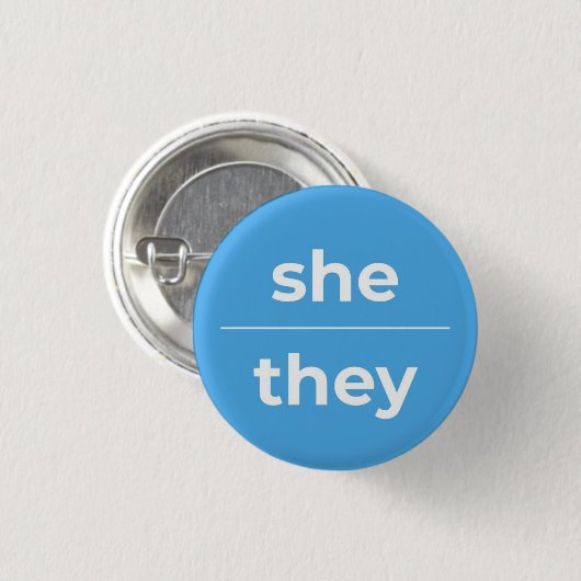 Sie/sie Pronoun-Button, 1¼ Zoll-Taste Button (Vorne & Hinten)