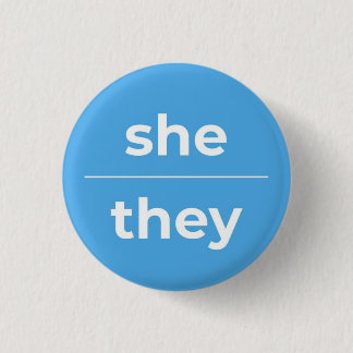 Sie/sie Pronoun-Button, 1¼ Zoll-Taste Button