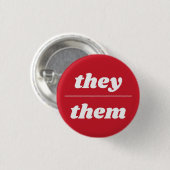 Sie/sie Pronoun-Button, 1¼ Zoll-Taste Button (Vorne & Hinten)