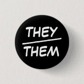 Sie/sie Pronouns Black & White Abzeichen Button (Vorderseite)