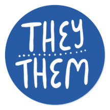 SIE / SIE Pronouns Blue Handlettering Set von