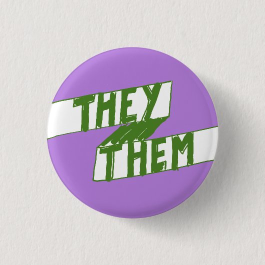 Sie sie Pronouns Button Genderqueer (Vorderseite)