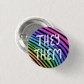 Sie/sie Pronouns farbenfrohe handgemachte Regenbog Button (Vorne & Hinten)