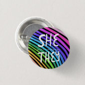 SIE/SIE Pronouns farbenfrohe handgemachte Regenbog Button (Vorne & Hinten)