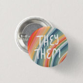 Sie/sie Pronouns farbenfrohe handgemachte Regenbog Button (Vorne & Hinten)