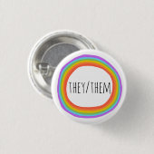 Sie/sie Pronouns farbige Regenbogenschaltfläche Button (Vorne & Hinten)