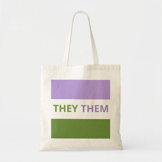 Sie/sie Pronouns Genderqueer Flag Budget Tasche (Vorne)