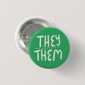 Sie/sie Pronouns Green Handlettering Minimal Button (Vorne & Hinten)