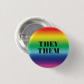 Sie, sie, Pronouns Lgbtq Lgbt Pride Rainbow Button (Vorne & Hinten)