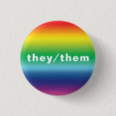 Sie, sie, Pronouns Lgbtq Lgbt Pride Rainbow Button (Vorderseite)